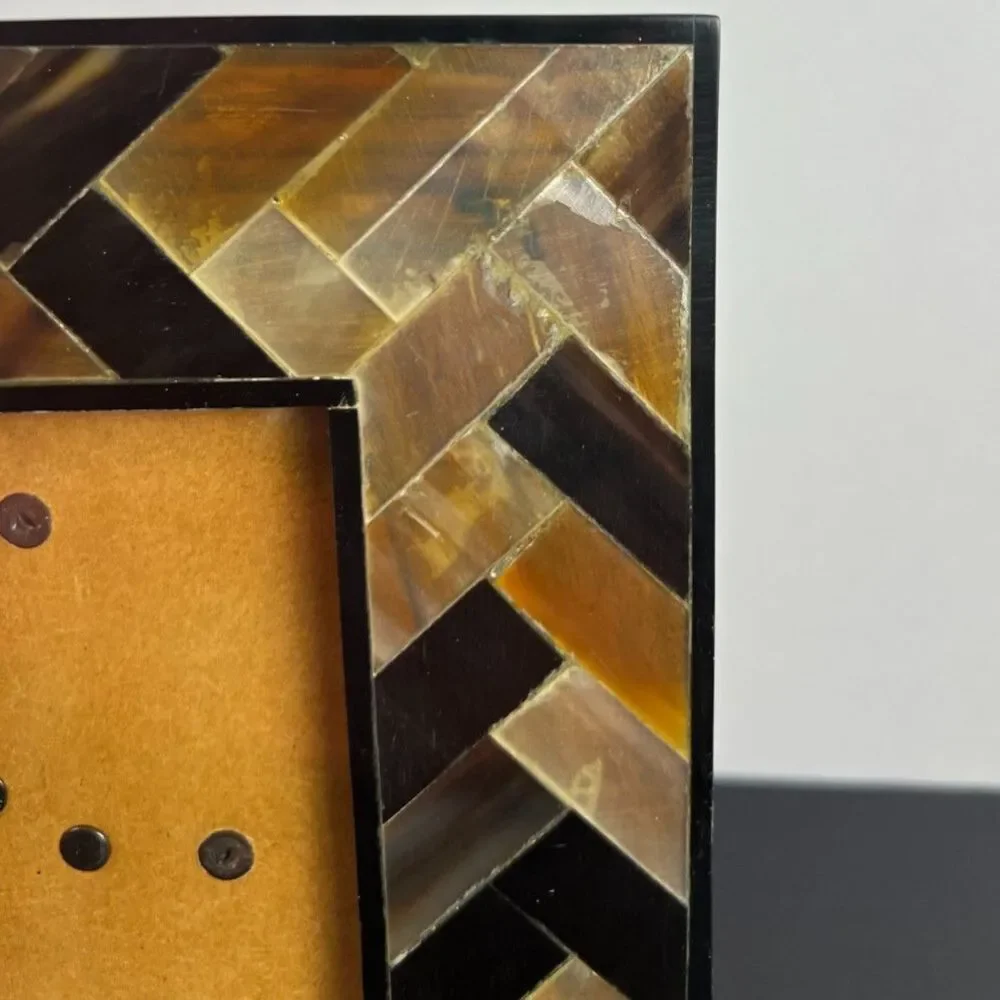 Pier 1 Horn Mosaic Frame Herringbone Tabletop 4x6